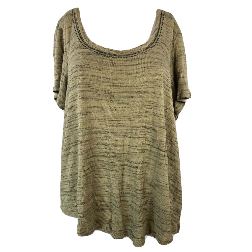 Pure + Good Anthropologie Shirt Womens Sz L Short Sleeve Scoop‎ Neck T Shirt